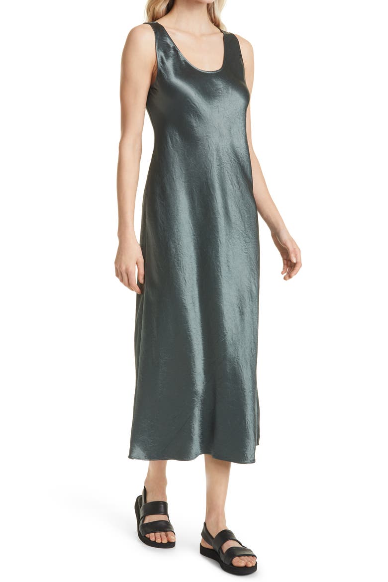 Satin Slipdress, Alternate, color, GREEN