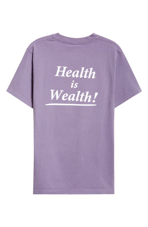 Shop Sporty And Rich Sporty & Rich Health Is Wealth Cotton Graphic T-shirt In Dusty Grape