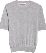 Johnstons of Elgin Honor Short Sleeve Cashmere Crewneck Sweater