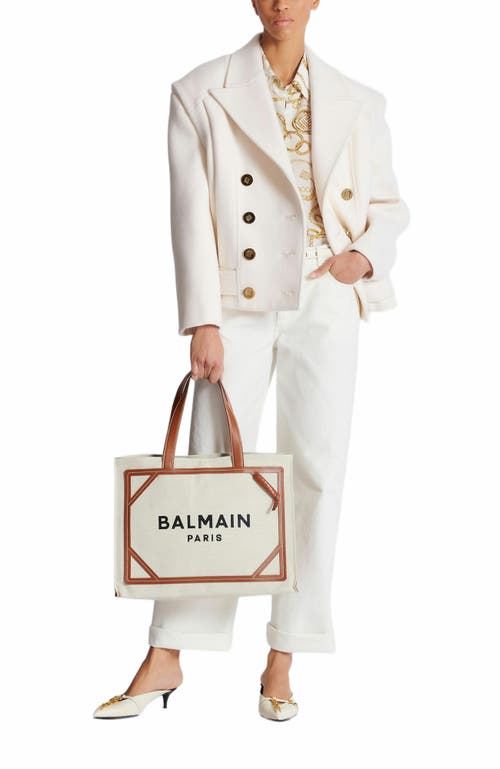 Balmain Women's B-army Medium Canvas And Leather Tote Bag