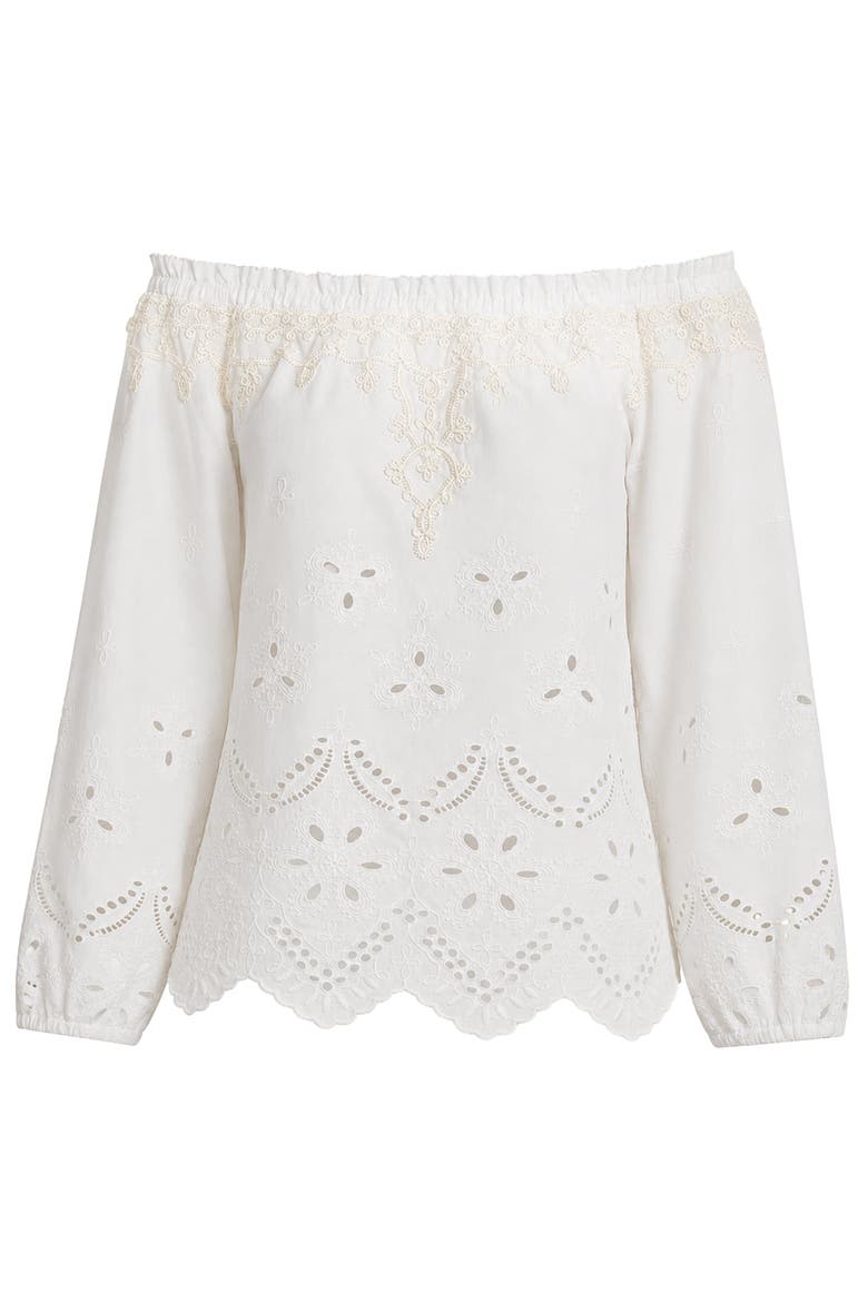 Fleur Top, Alternate, color, White