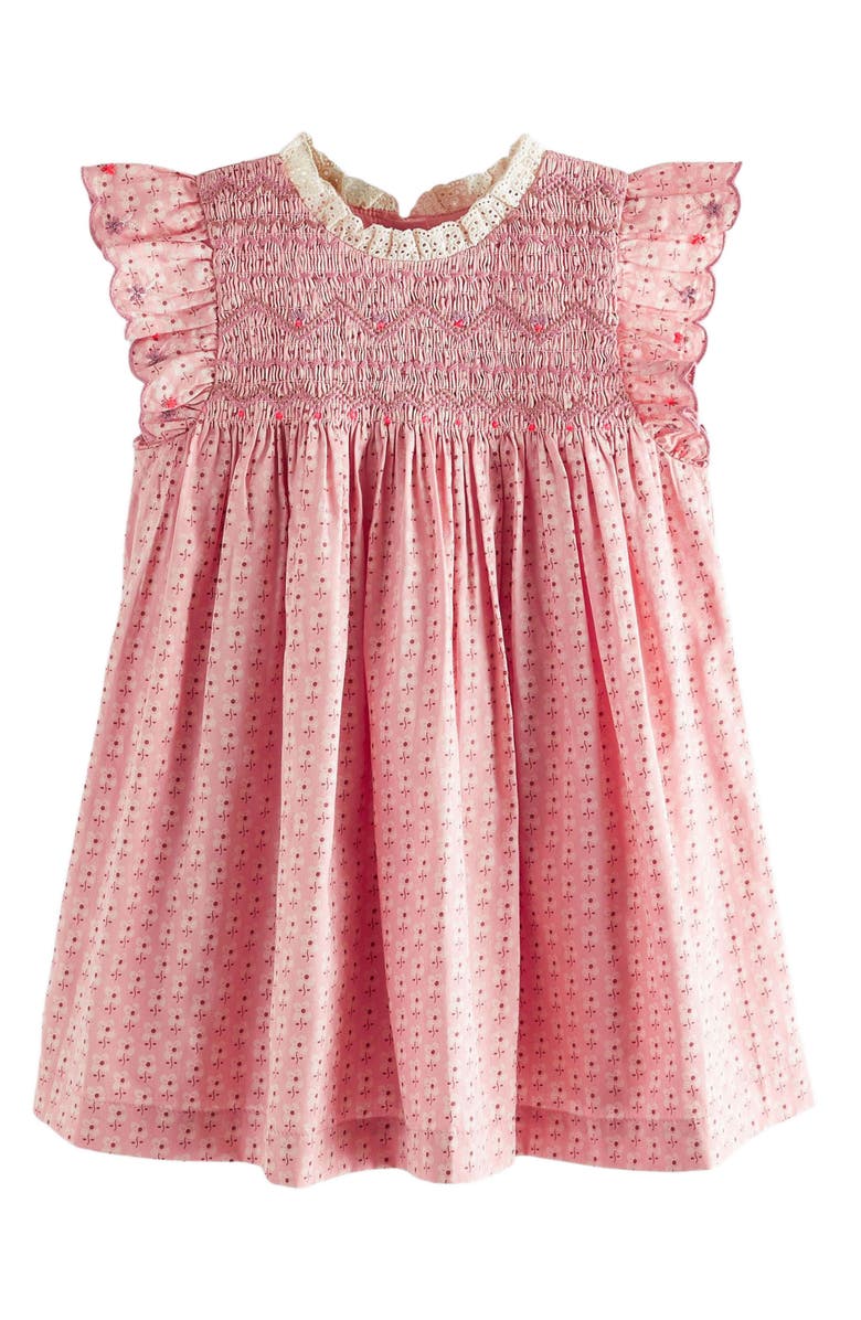 NEXT Kids' Smocked Bodice Floral Cotton Dress, Main, color, 