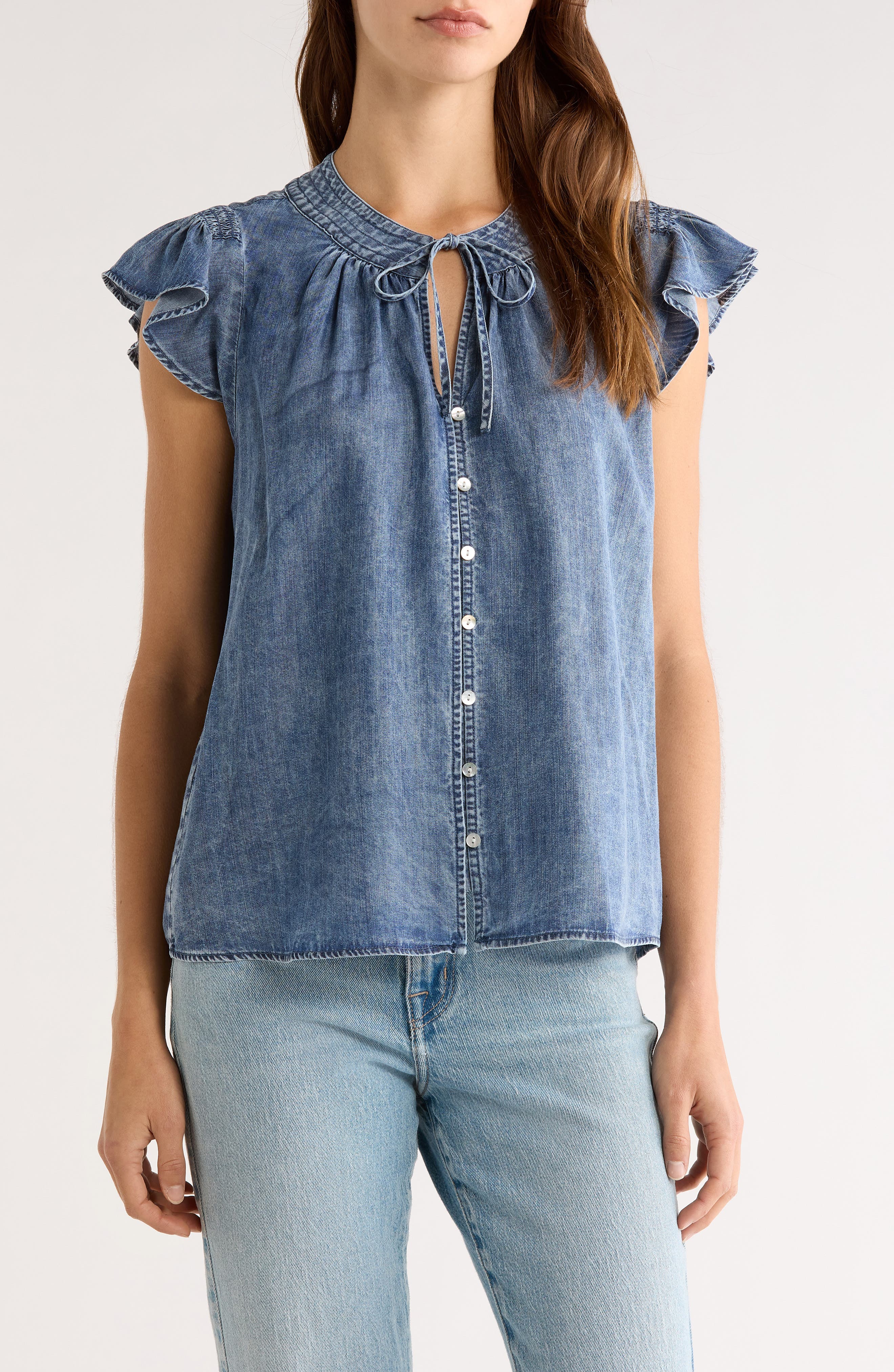 Aviva Chambray Button-Up Shirt