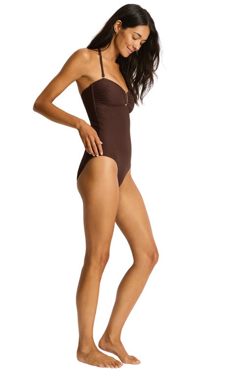 Sea Level Luminara Halter One-piece Swimsuit In Brown