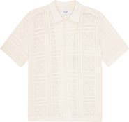 Les Deux Hector Cotton Blend Pointelle Short Sleeve Shirt