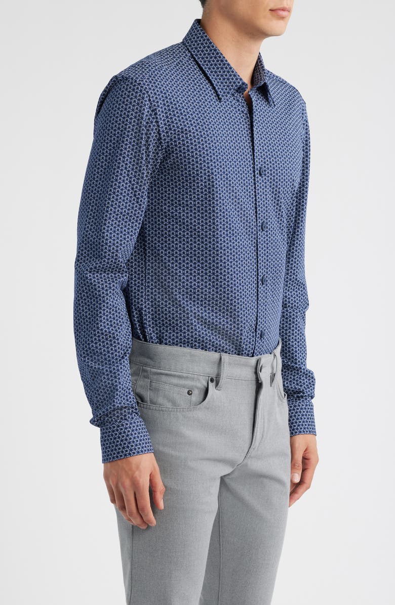 BOSS Raon Kent Slim Fit Button-Up Shirt, Alternate, color, Dark Blue