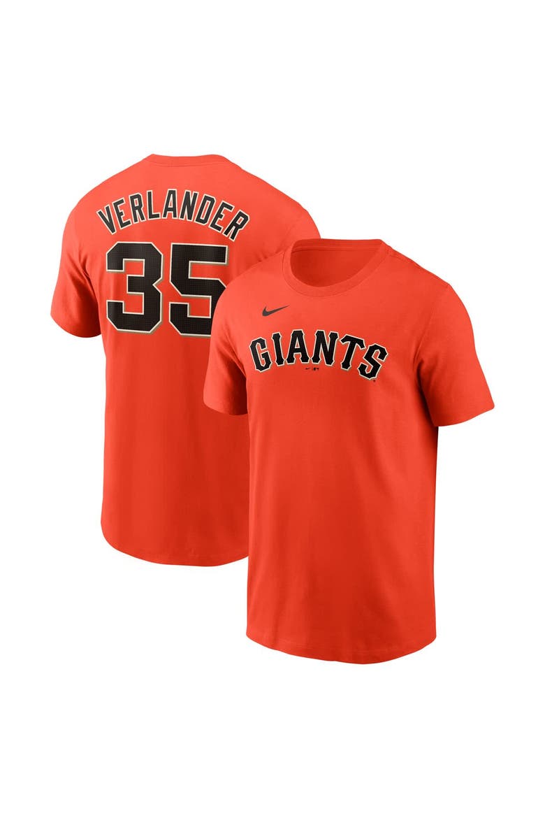 Men's Nike Justin Verlander Orange San Francisco Giants Fuse Name & Number T-Shirt, Main, color, Orange