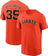Nike Men's Nike Justin Verlander Orange San Francisco Giants Fuse Name & Number T-Shirt