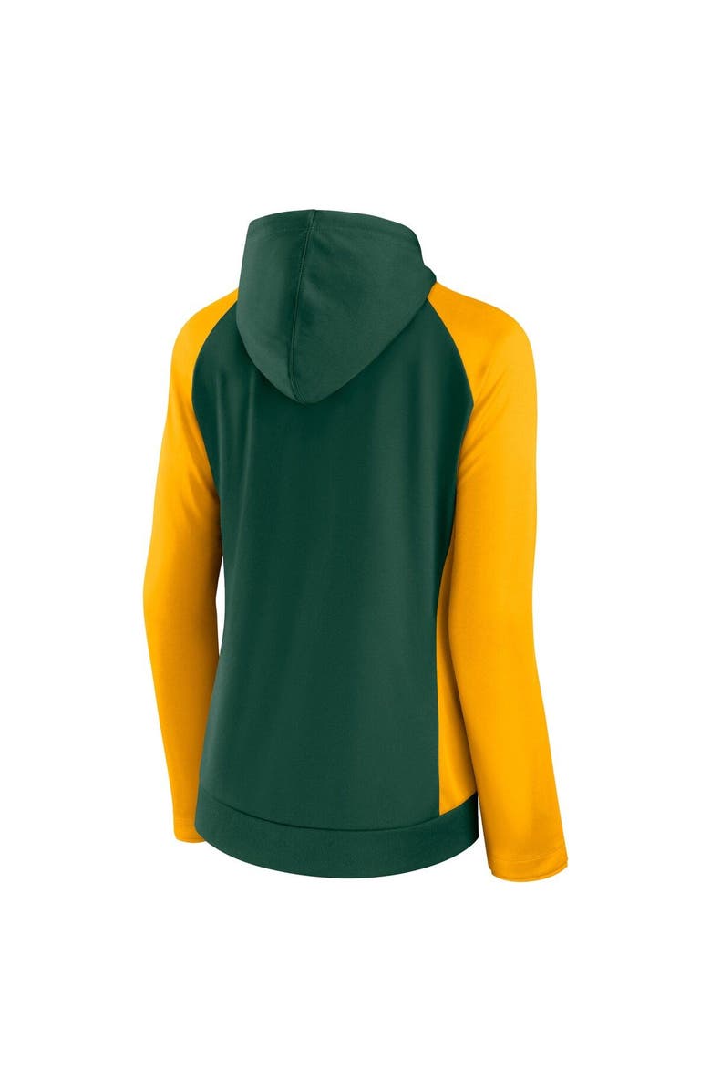 FANATICS Women's Fanatics Branded Green/Gold Green Bay Packers End Around Lightweight Raglan Full-Zip Hoodie Jacket, Alternate, color, 