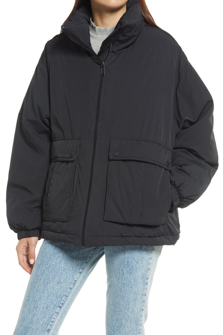We the Free Duvet Bomber Jacket, Alternate, color, BLACK