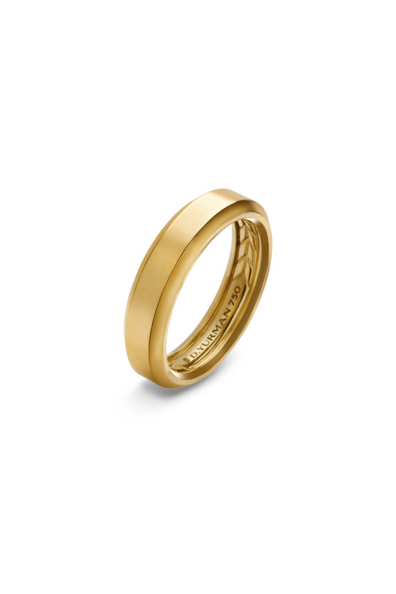 Beveled Band Ring in 18K Yellow Gold, 6mm, Alternate, color, GOLD
