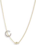 MESHMERISE Bezel Diamond Initial Chain Necklace - 0.2ct.