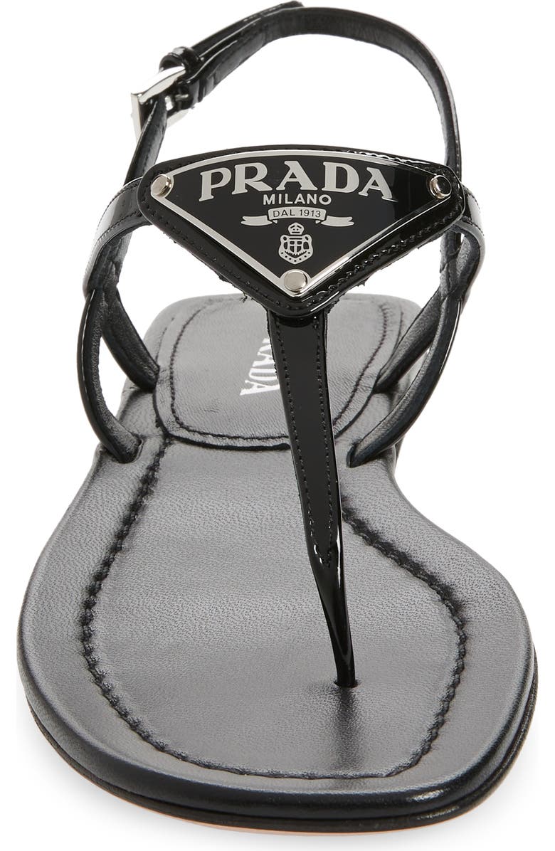 Prada Triangle Logo Sandal, Alternate, color,