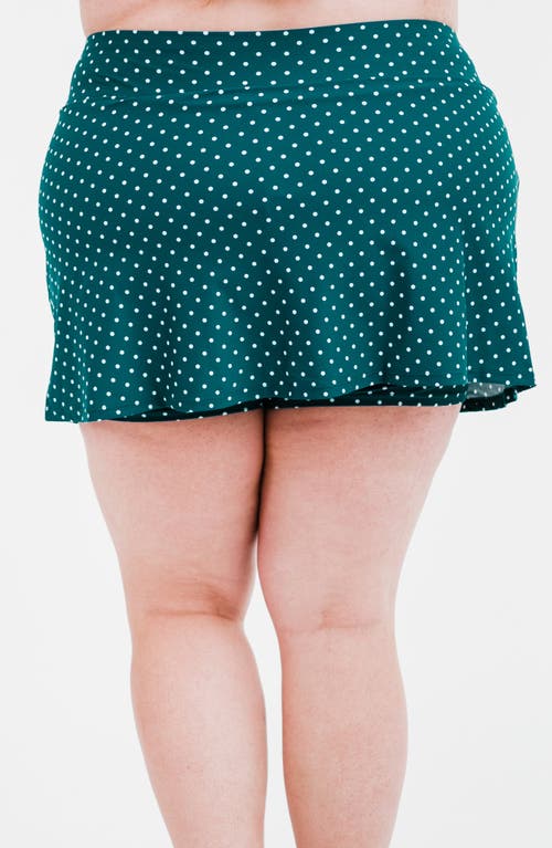 Calypsa Short Swim Skort With Shorts In Green