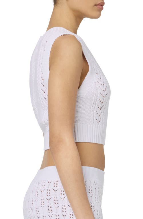 Florence By Mills Pointelle Knit Crop Tank In Brt White