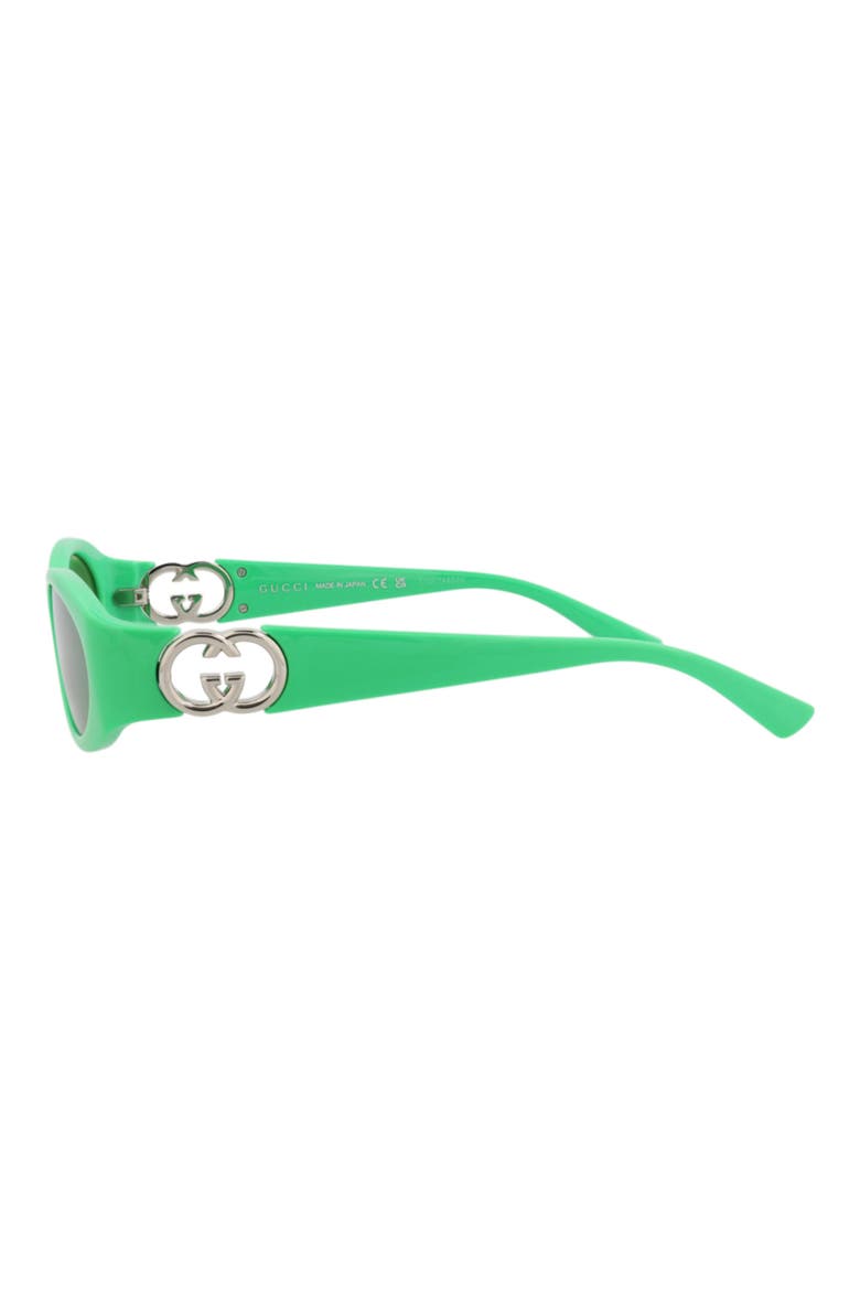 54mm Oval Sunglasses, Alternate, color, GREEN GREEN GREEN