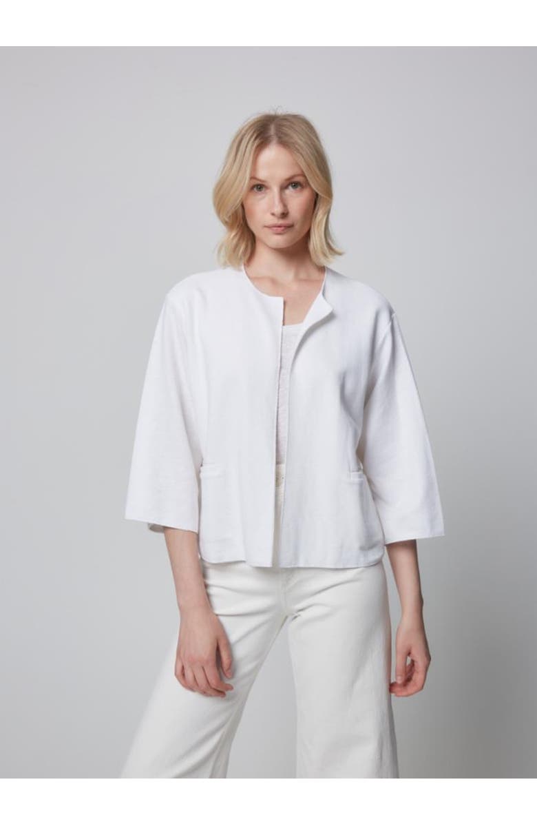 Majestic Filatures Linen Open Cardigan Jacket, Main, color, Blanc