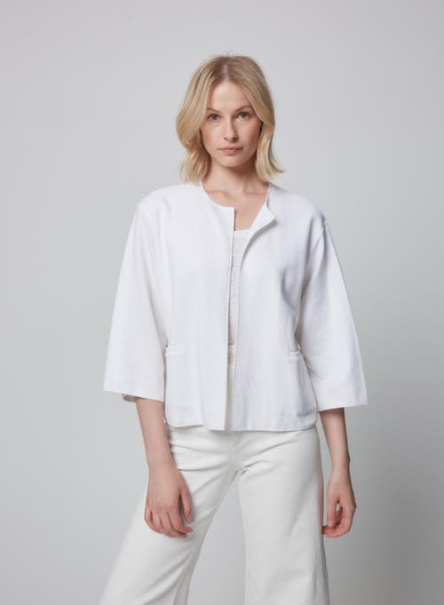 Majestic Filatures Linen Open Cardigan Jacket In Gray