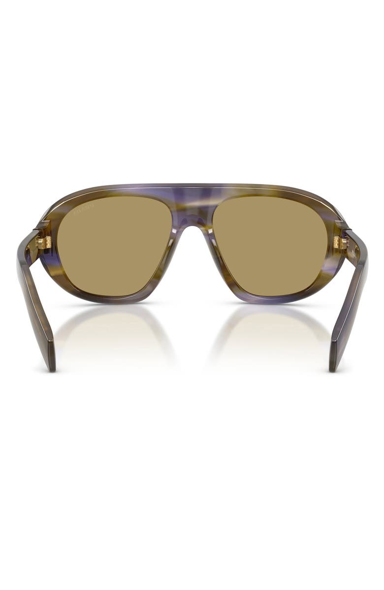 Prada 56mm Irregular Sunglasses, Alternate, color, Striped Lagoon / Green Olive