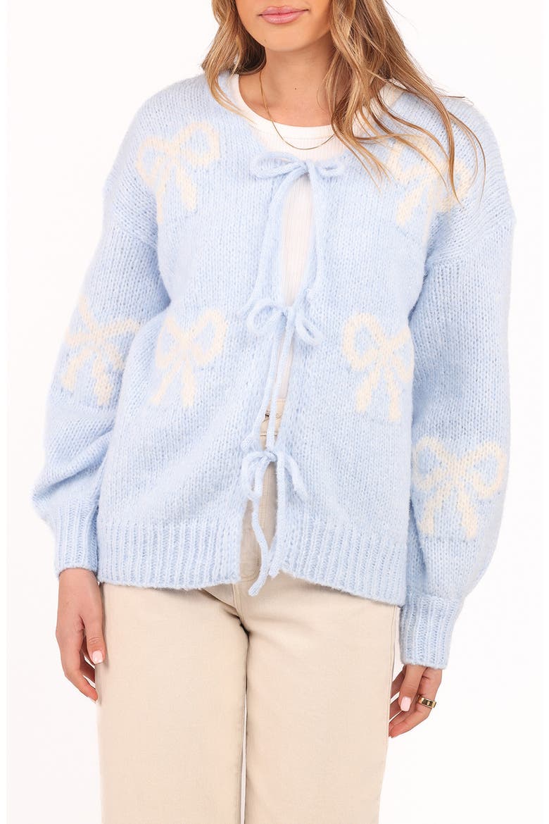 Vienna Bow Cardigan, Main, color, PALE BLUE