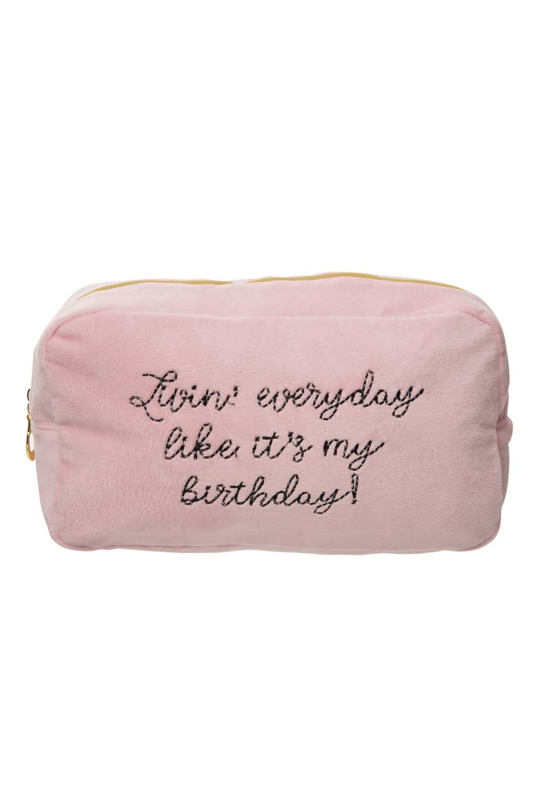 Livin' Everyday Large Velvet Bag Polyester Pink, Main, color, Pink