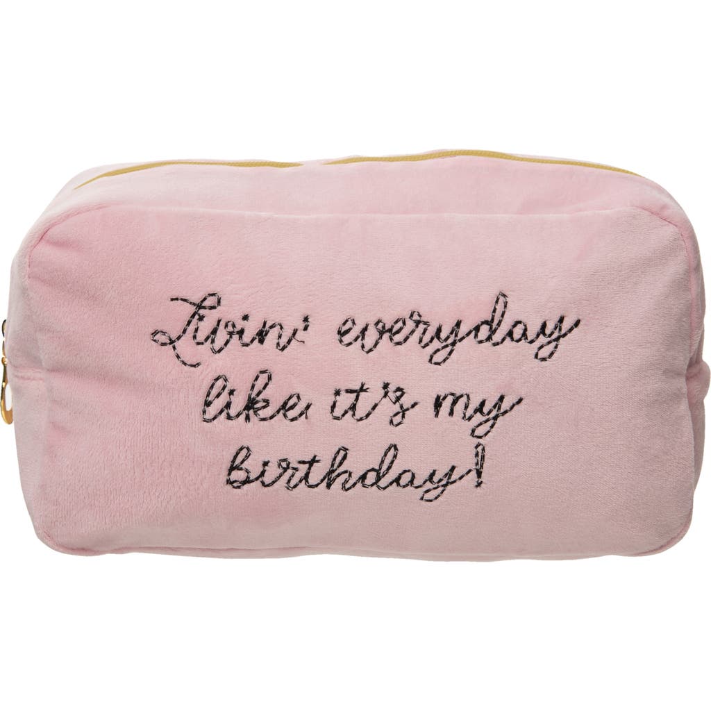 Totalee Gift Livin' Everyday Large Velvet Bag Polyester Pink