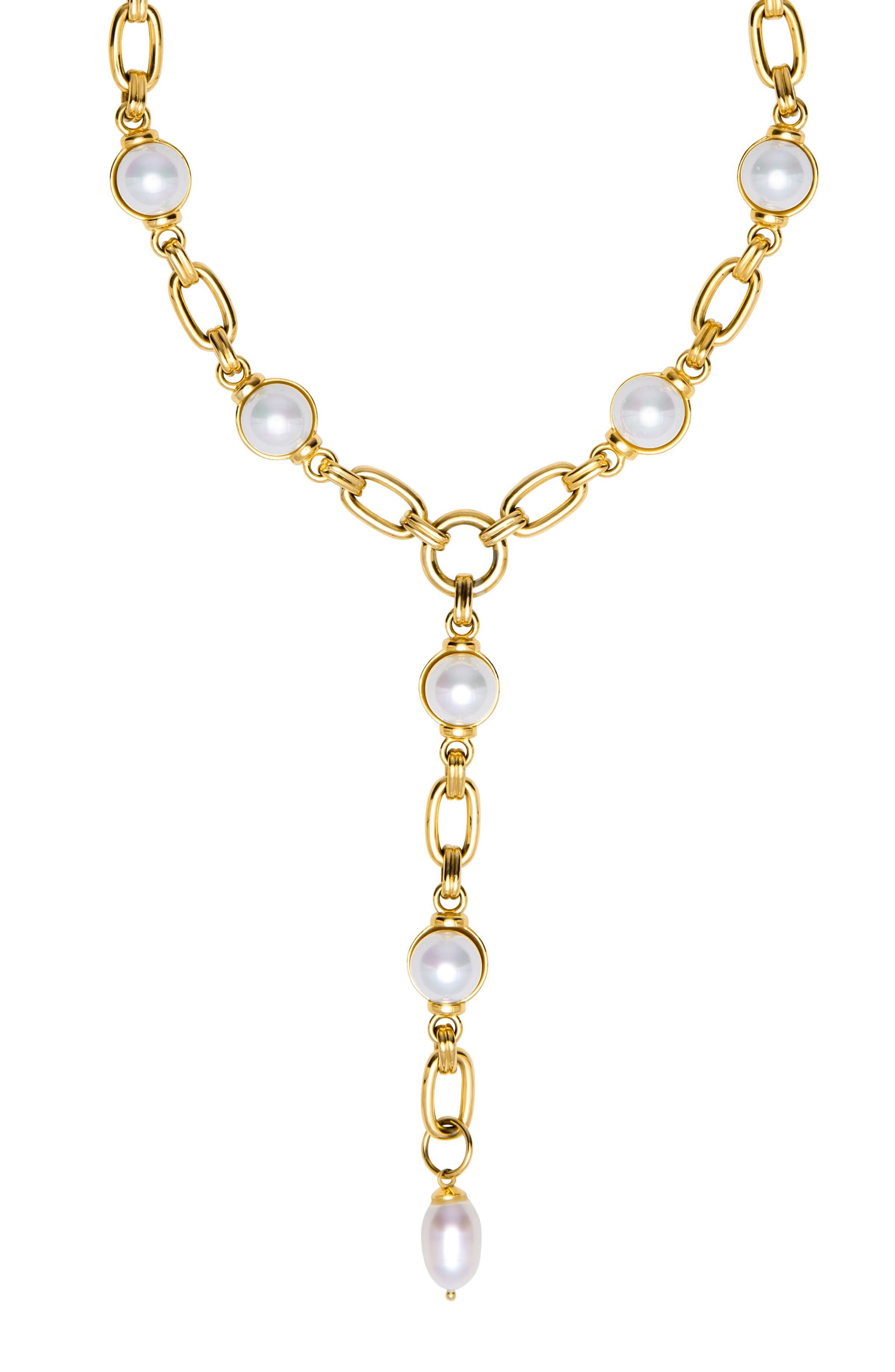 st. Moran Freshwater Pearl Station Y-Necklace