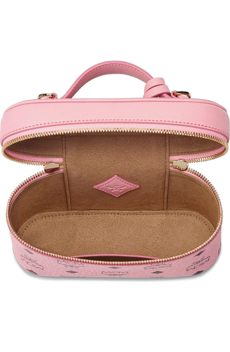 MCM Aren Vanity Case in Visetos Leather Mix, Alternate, color, Soft Pink