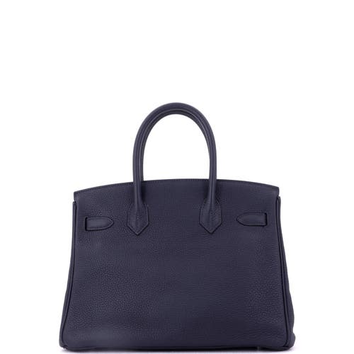 Pre-owned Hermes Hermes Birkin Handbag Verso Togo With Palladium Hardware 30 In Blue