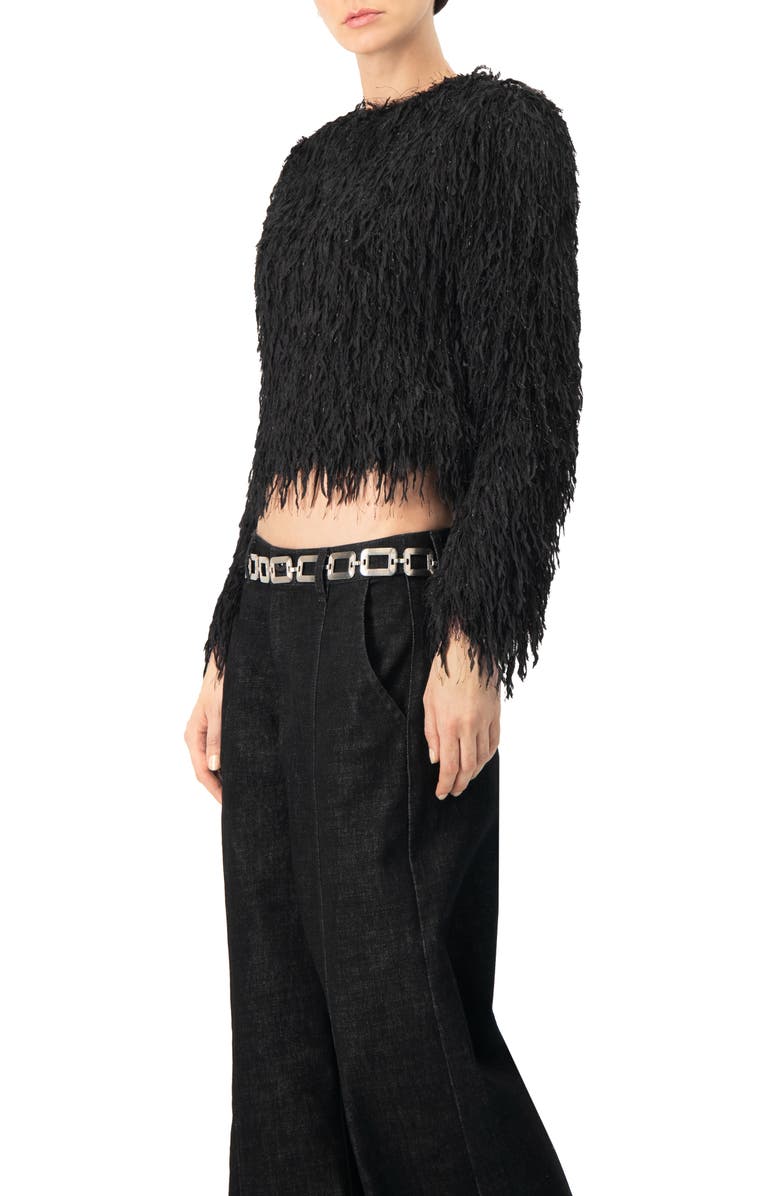 IVONNE Straight Fit Round Neck Blouse, Alternate, color, Black