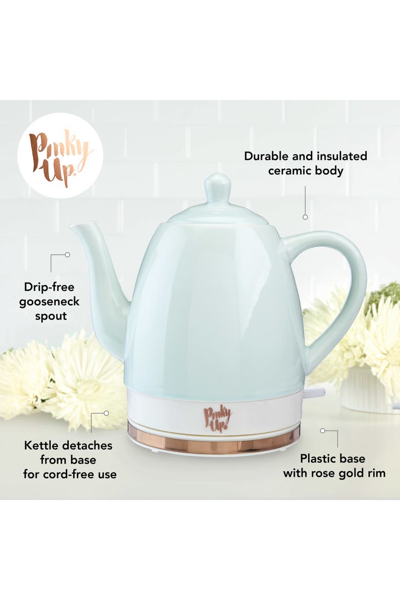 Noelle Ceramic Electric Tea Kettle, Alternate, color, Green