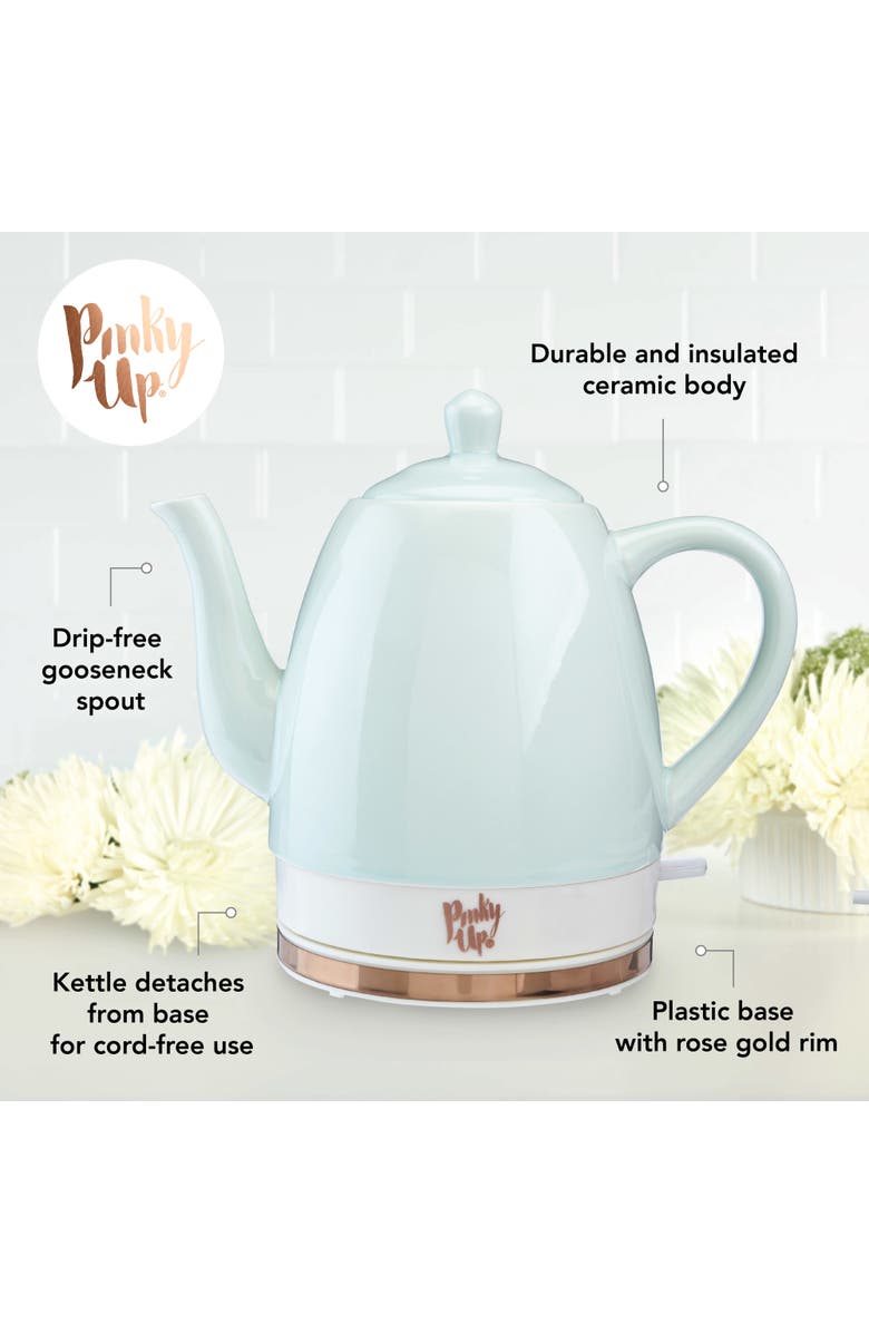 Pinky Up (Accessories) Noelle Ceramic Electric Tea Kettle, Alternate, color, Green