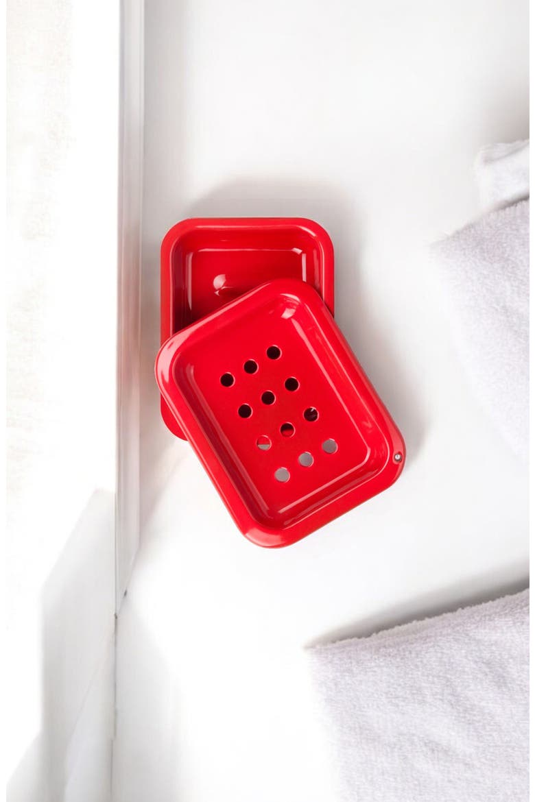 Enamel Soap Dish, Alternate, color, RED
