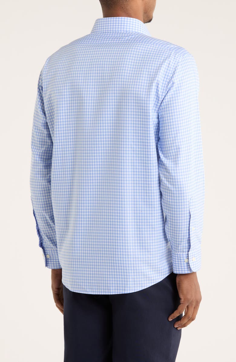 Brooks Brothers Regular Fit Gingham Twill Non-Iron Button-Up Shirt, Alternate, color, Hydrangea Gingham