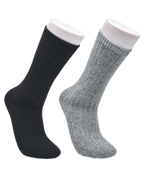Cashmere Flat Crew Sock 2-Pack