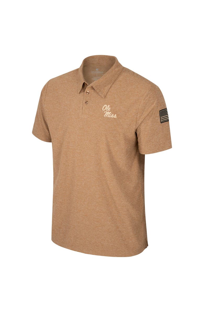 COLOSSEUM Men's Colosseum Khaki Ole Miss Rebels OHT Military Appreciation Cloud Jersey Desert Polo, Alternate, color, 