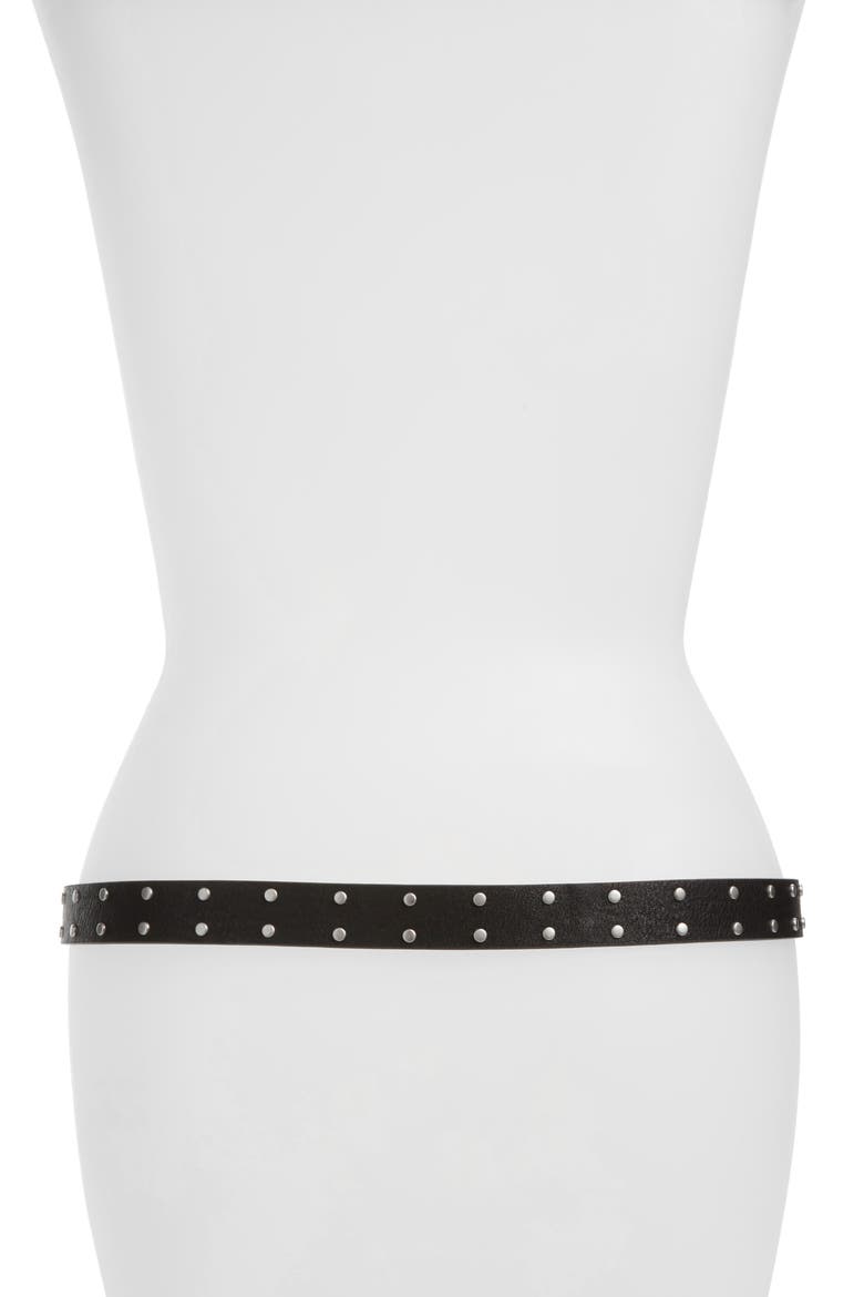 Moon Western Faux Leather Belt, Alternate, color, BLACK