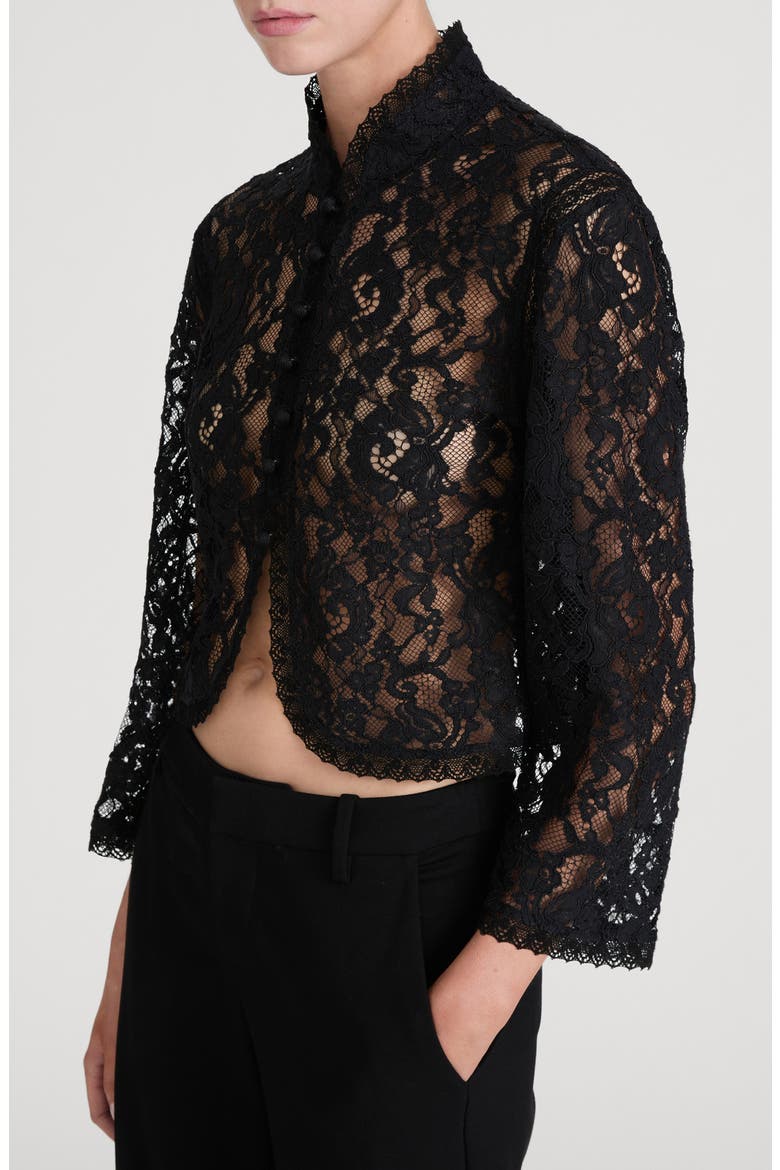 The Lace Salon Top, Alternate, color, BLACK