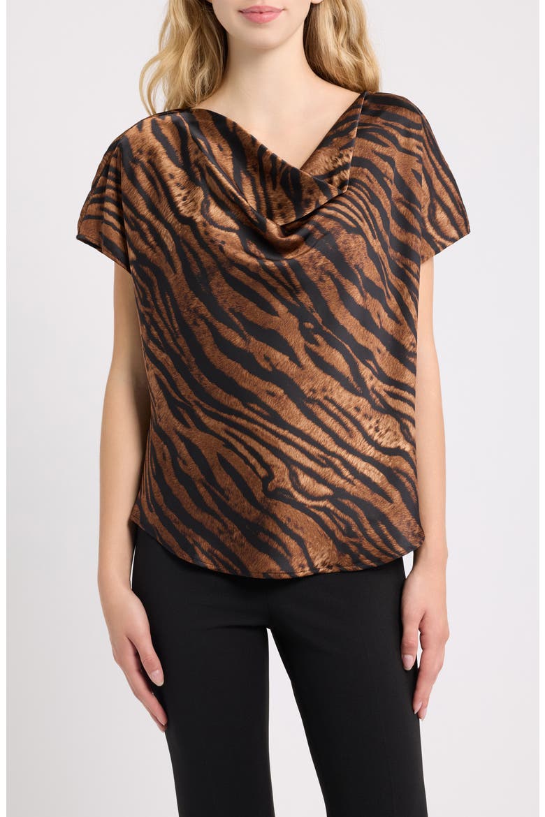Print Cowl Neck Top, Main, color, ANNE BLACK MULTI