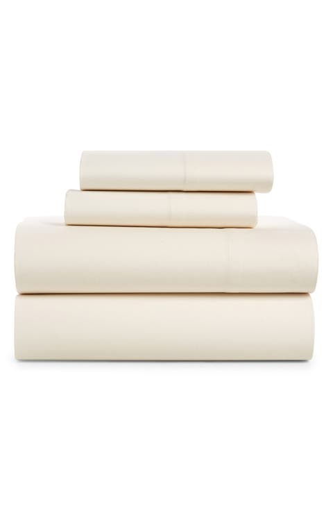 Cotton Percale 4-Piece Bed Sheet Set