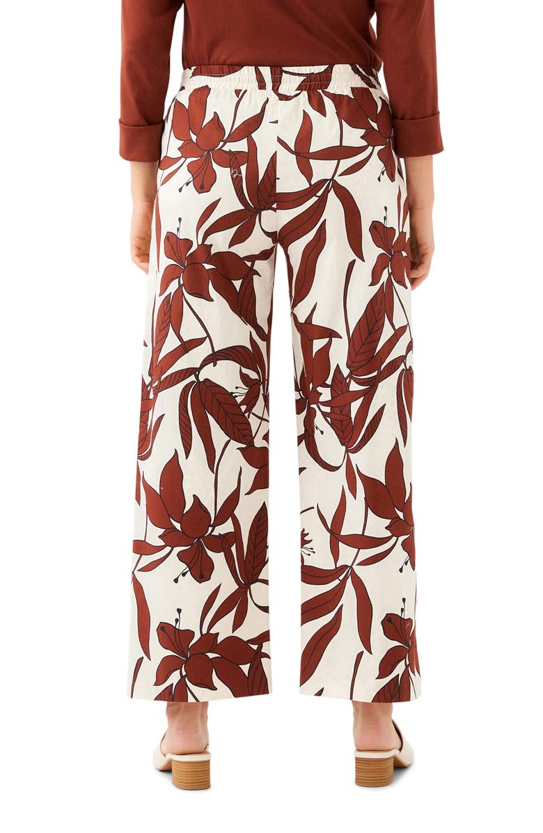 Karen Kane Floral Print Stretch Cotton Drawstring Wide Leg Pants, Alternate, color, Print