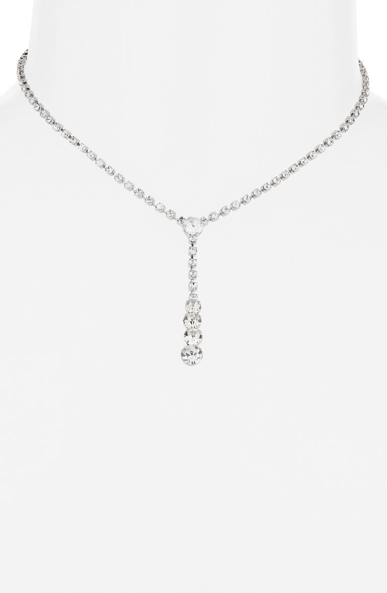 BP. Sparkle Y-Necklace, Alternate, color, Rhodium