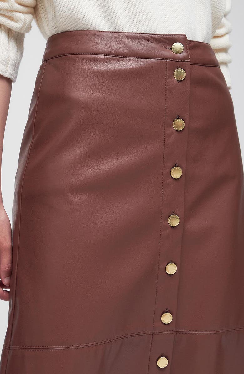 Barbour Alberta Faux Leather Skirt, Alternate, color, Cognac