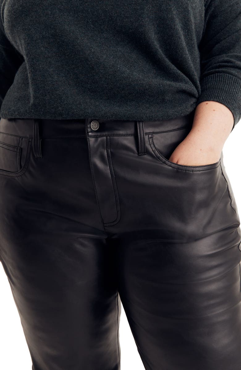 Madewell The Perfect High Waist Straight Leg Pleather Edition Faux Leather Jeans, Alternate, color,