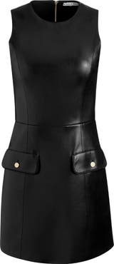 Alice + Olivia Marcella Sleeveless Faux Leather Dress