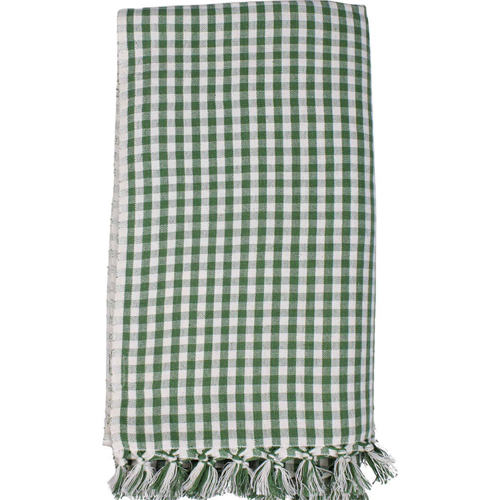 Kd Weave Gingham Tablecloth In Green