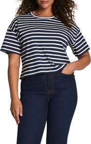 SPANX® Cool Cotton Stripe Crewneck T-Shirt