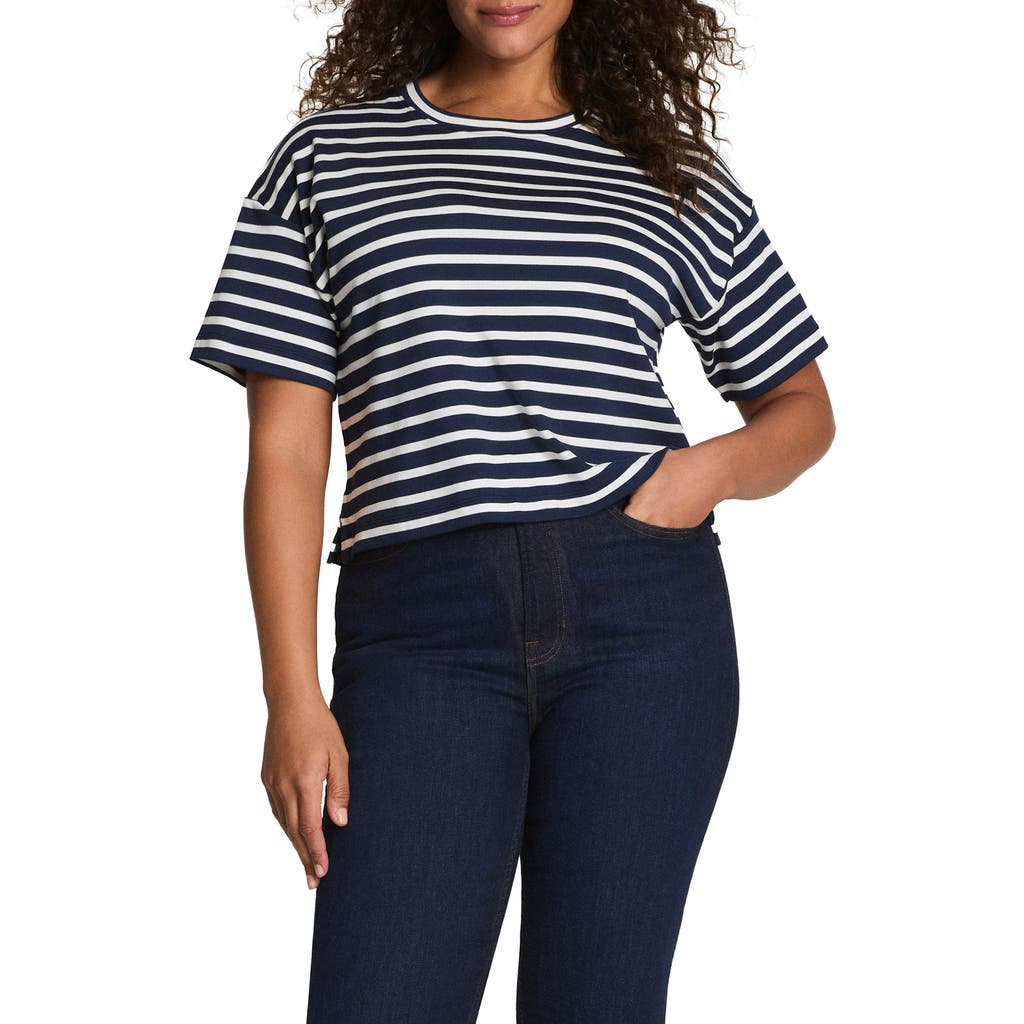 Spanx ® Cool Cotton Stripe Crewneck T-shirt In Multi