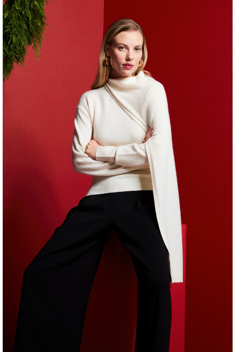 Pleated Satin Pants, Alternate, color, BLACK