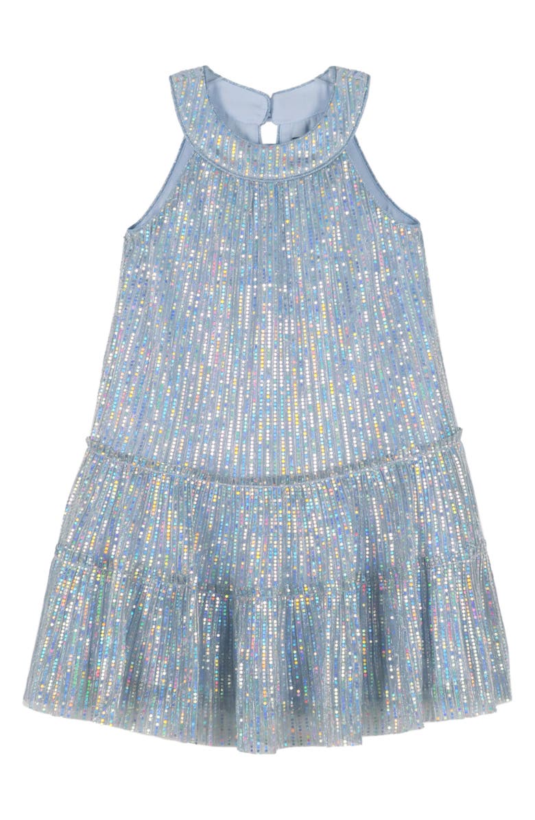 Zunie Kids' Foil Dot Party Dress, Main, color, Periwinkle